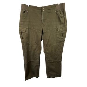 Duluth Trading Co. Womens Canvas Cargo Double Knee Pants Sz22W Regular Workwear